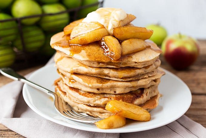 Apple Pancakes with Maple Apple Sauce